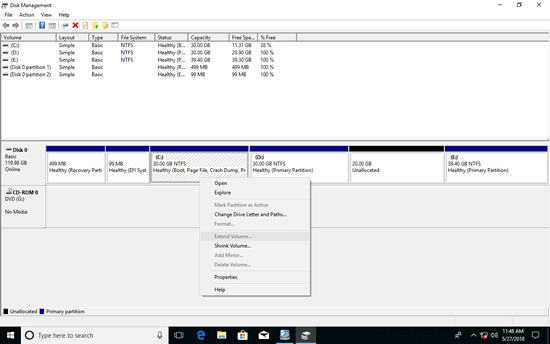 Cant extend OS drive