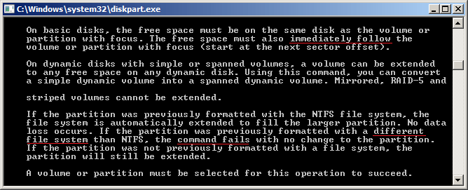 Extend command limitation